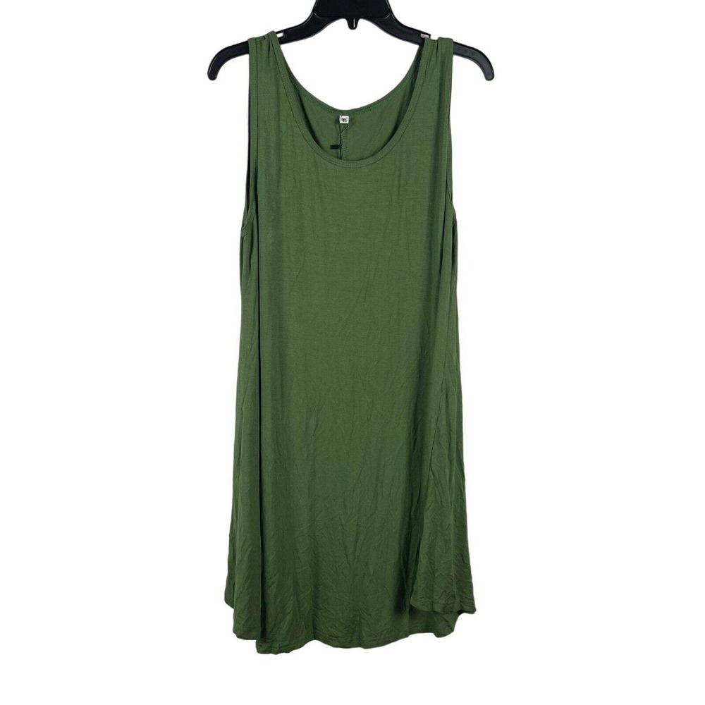 Molerani Women Olive Green Tank Sleeveless Scoop Neck Dress Size XL